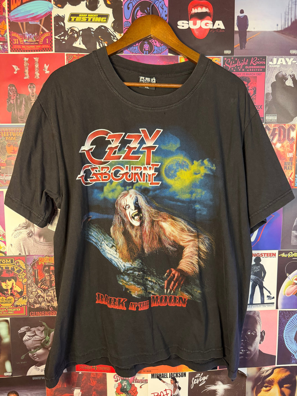 Vintage Ozzy Osbourne Bark At The Moon Asian Bootleg REO Tag T-Shirt