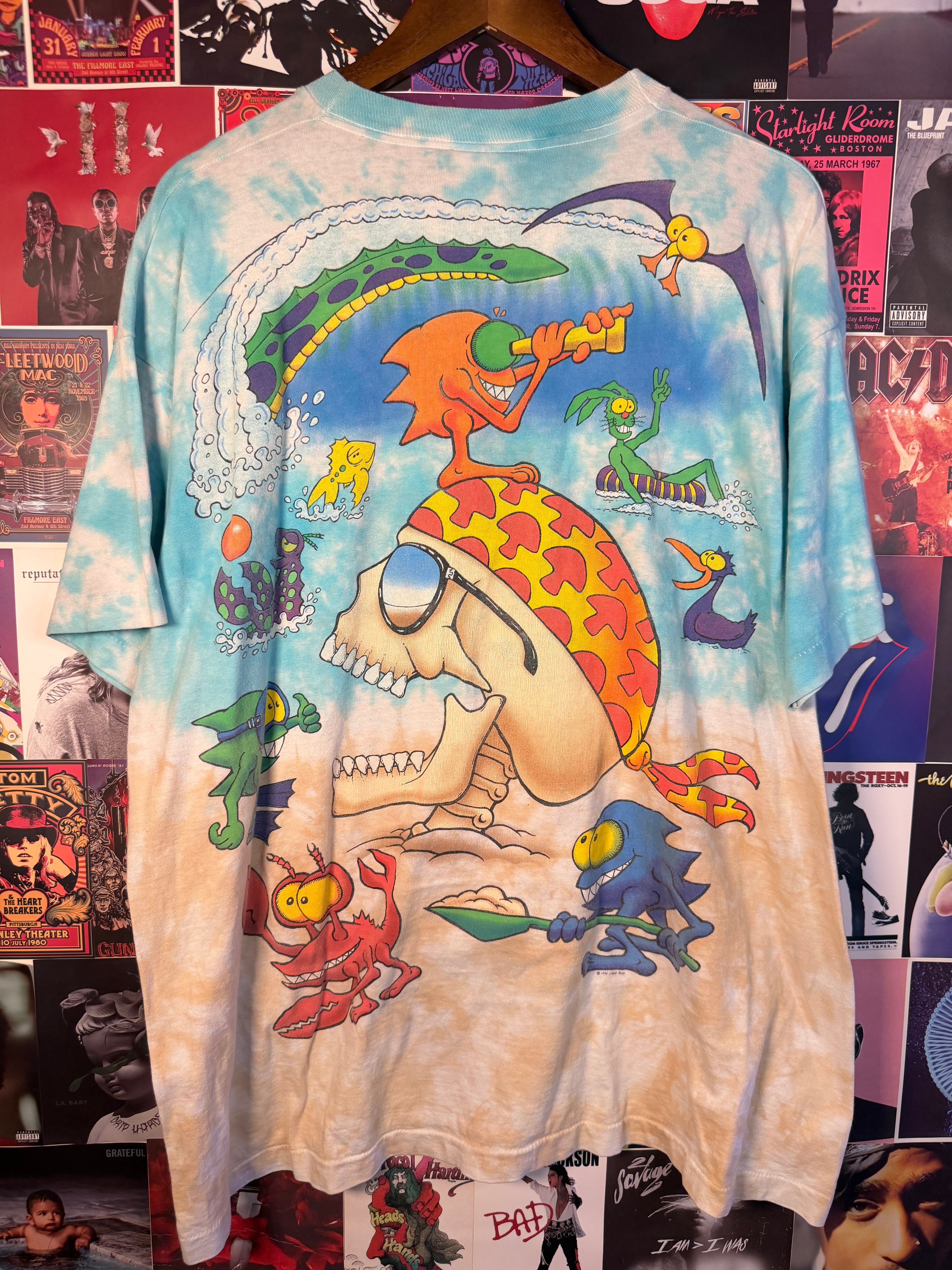 Vintage Joey Mars Surf Skeleton Tie Dye Tee