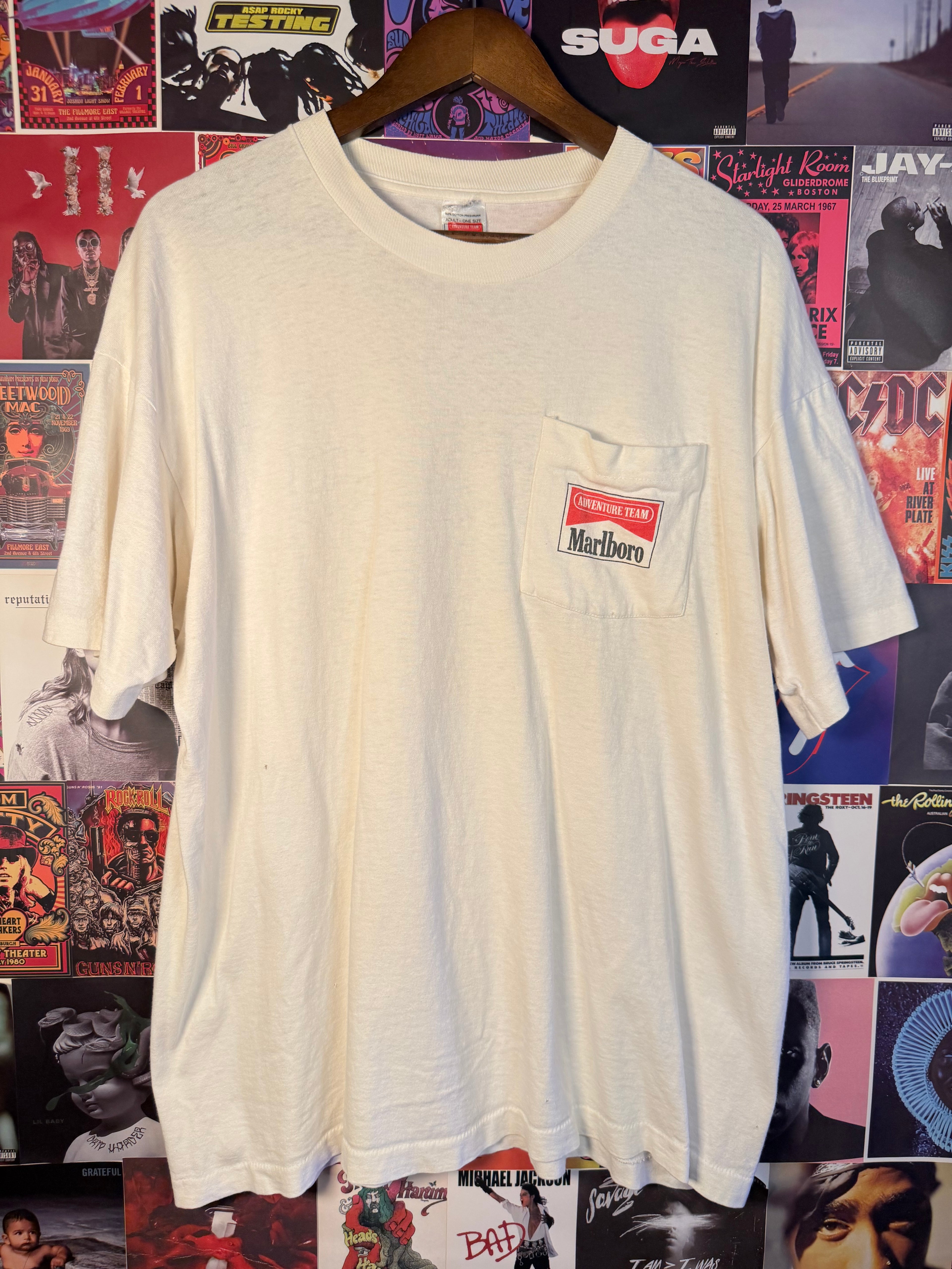 Vintage 90s Marlboro Adventure Team Pocket T Shirt