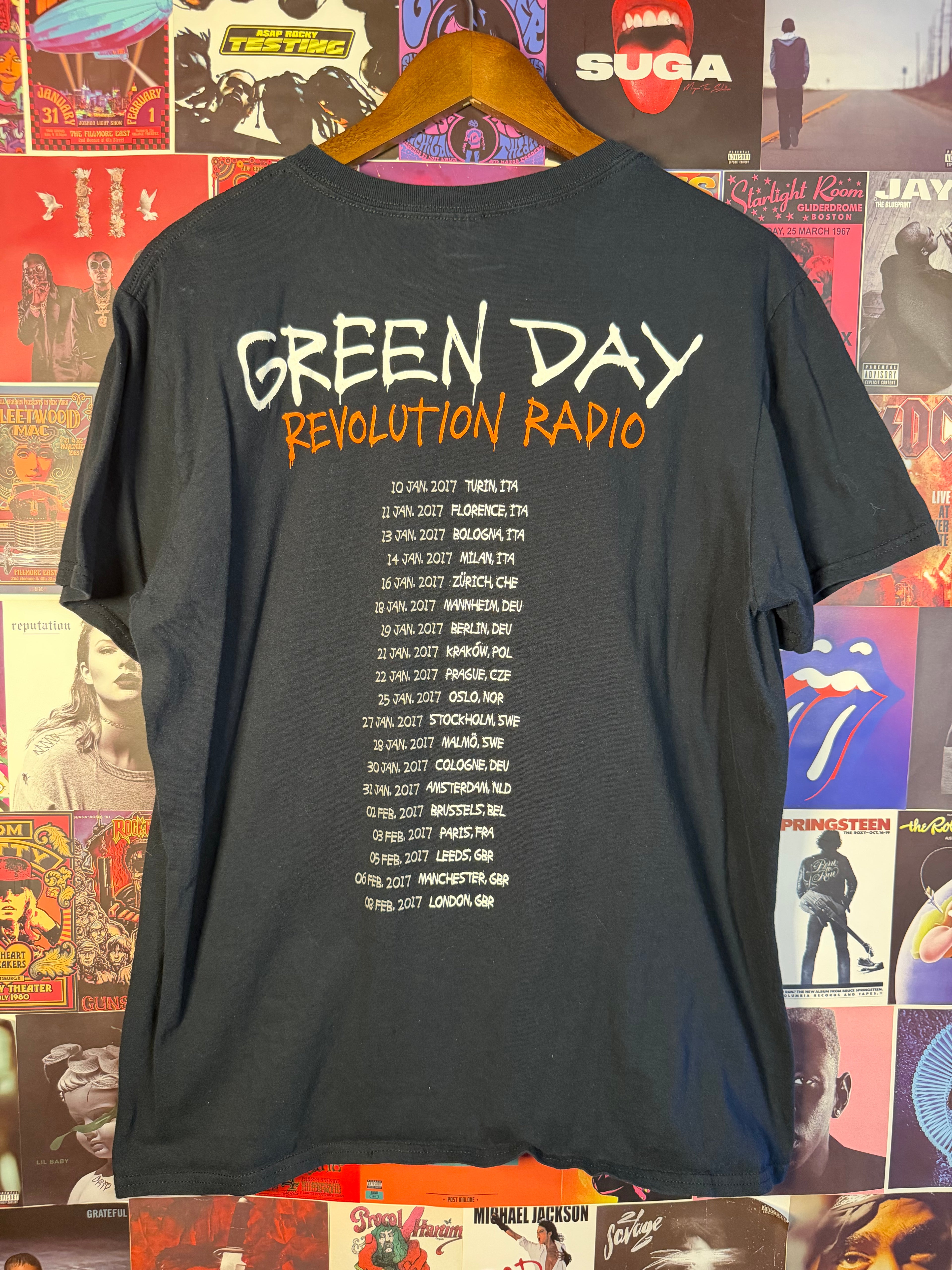 Green Day Revolution Radio 2017 European Tour Double Sided T Shirt
