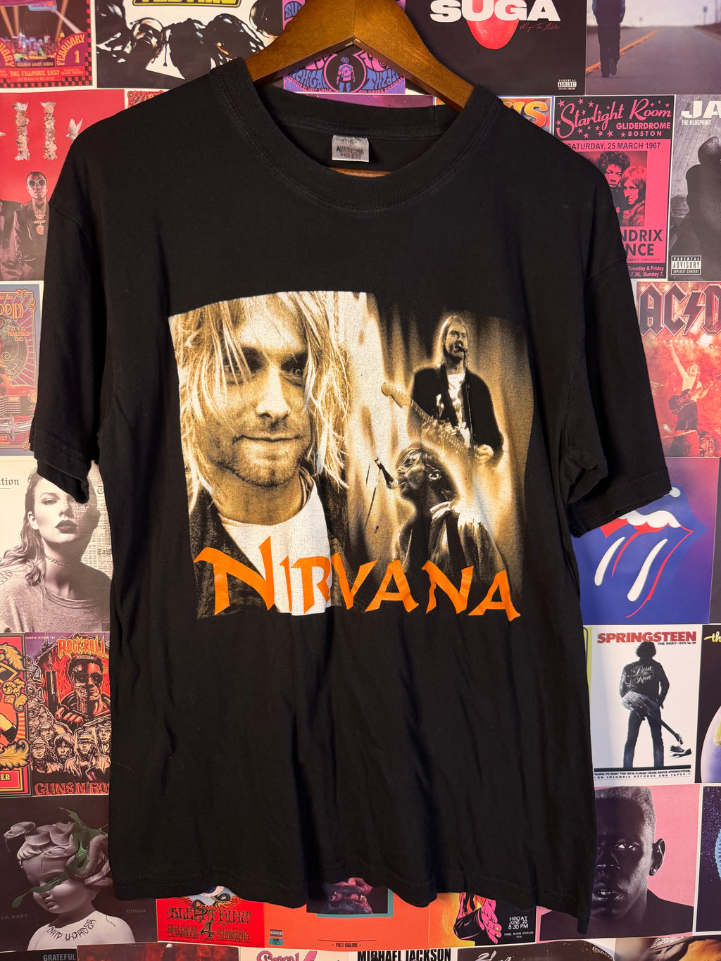 Vintage Nirvana Kurt Cobain Portrait Graphic T-Shirt
