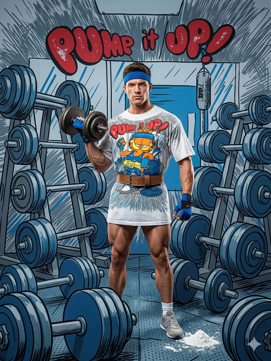 1994 Garfield “Pump It Up!” / “I’ll Start Tomorrow” Double Sided Tee